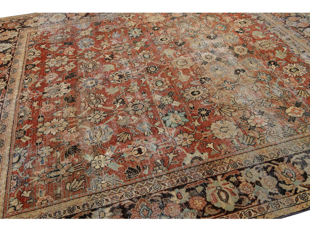 Antique Mahal Square Wool Rug 9 X 9