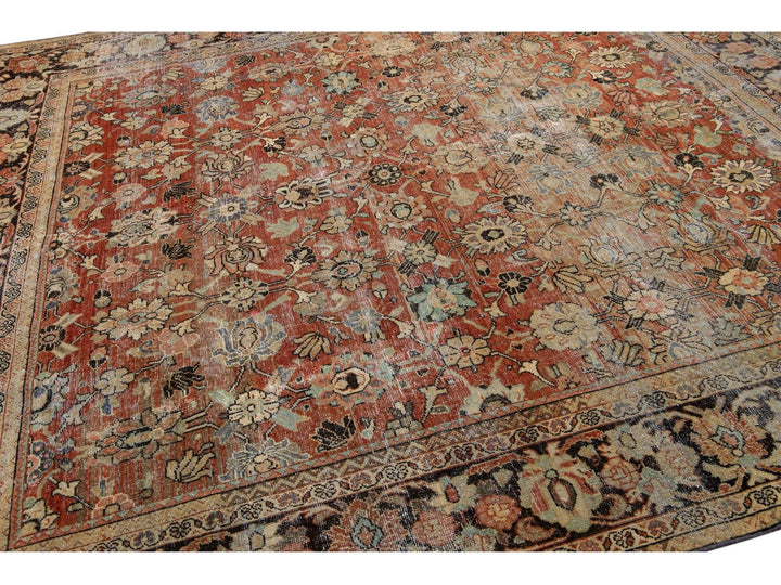 Antique Mahal Square Wool Rug 9 X 9
