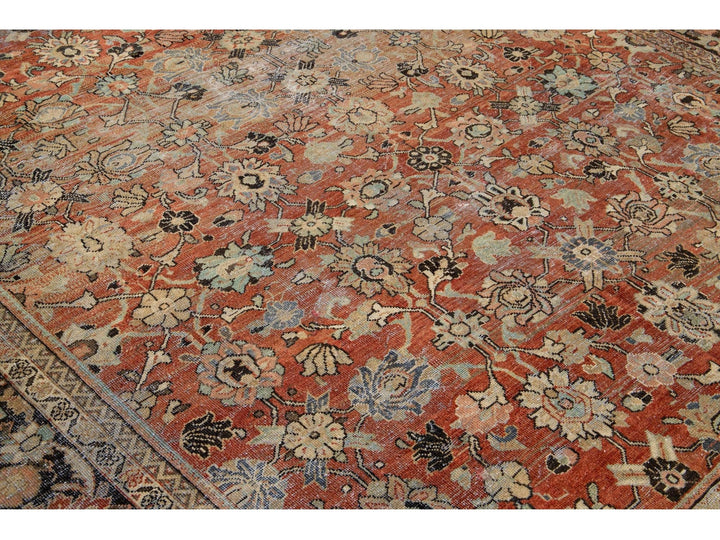 Antique Mahal Square Wool Rug 9 X 9