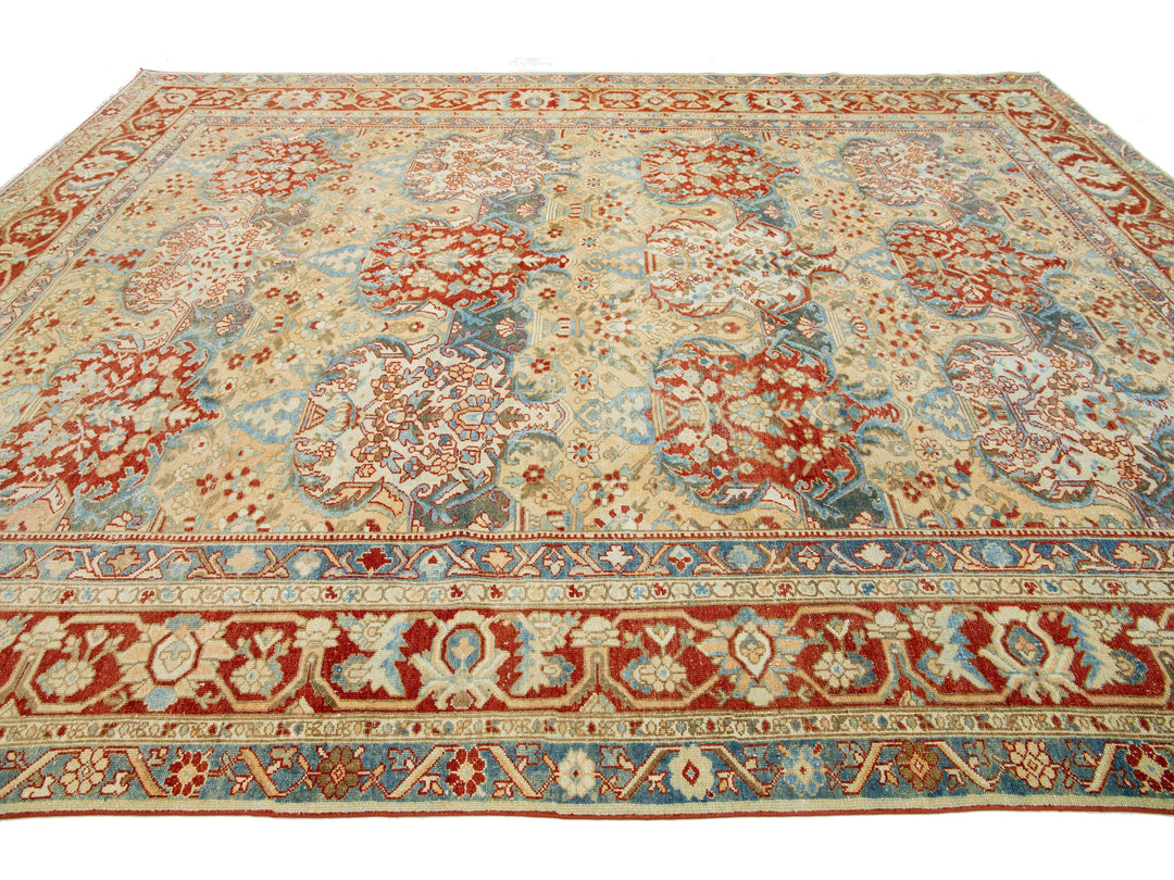 Antique Bakhtiari Wool Rug 11 X 14