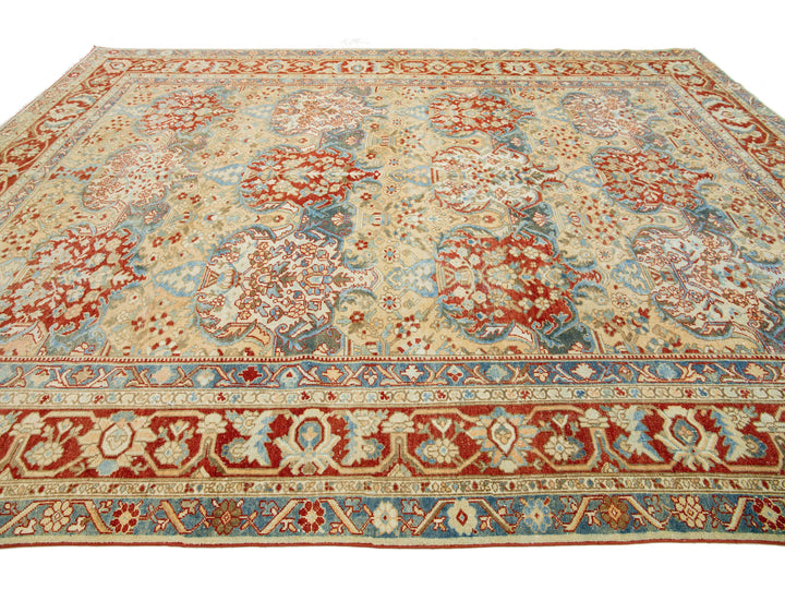 Antique Bakhtiari Wool Rug 11 X 14