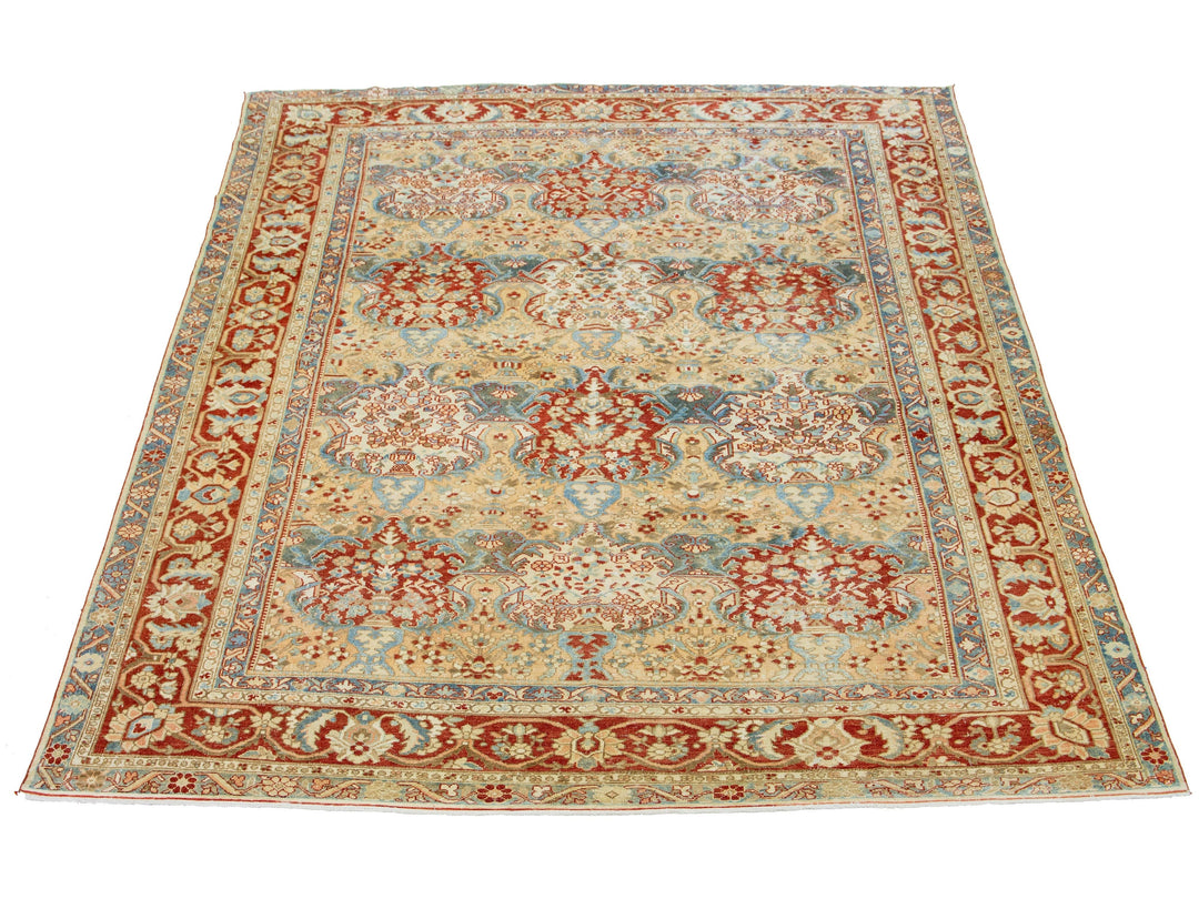Antique Bakhtiari Wool Rug 11 X 14