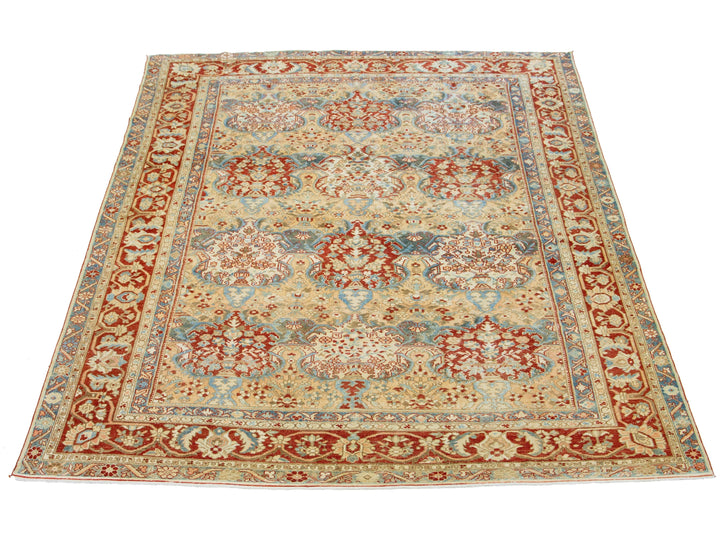 Antique Bakhtiari Wool Rug 11 X 14