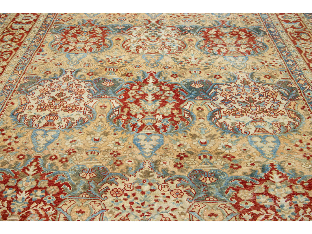 Antique Bakhtiari Wool Rug 11 X 14