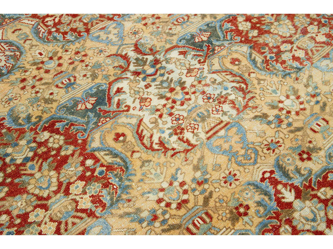 Antique Bakhtiari Wool Rug 11 X 14