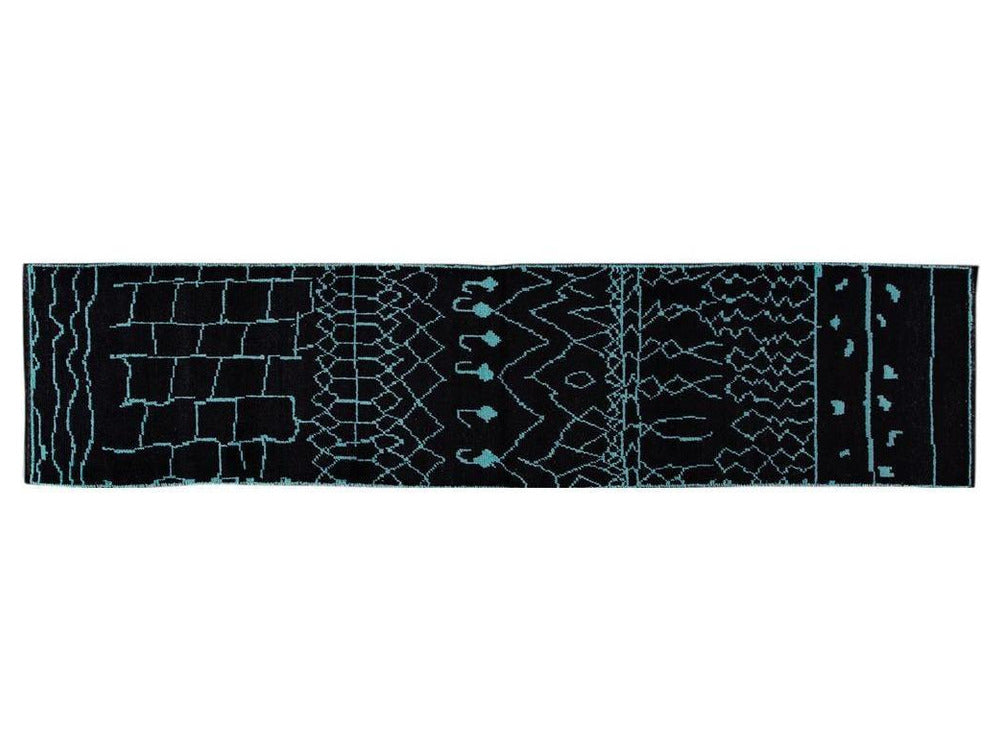 Modern Moroccan Style Wool Runner 3 X 13