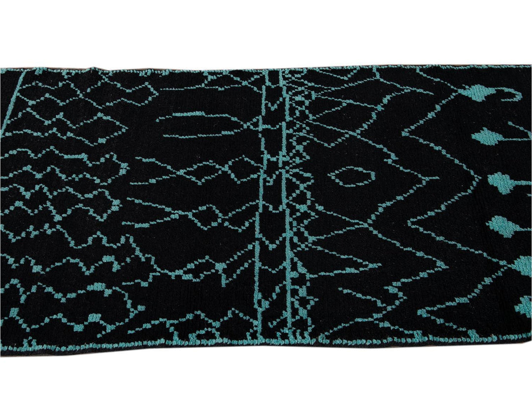 Modern Moroccan Style Wool Runner 3 X 13