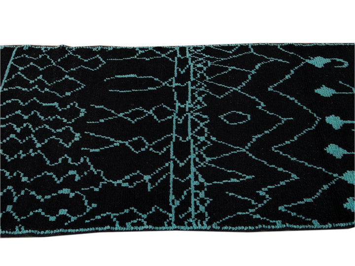 Modern Moroccan Style Wool Runner 3 X 13