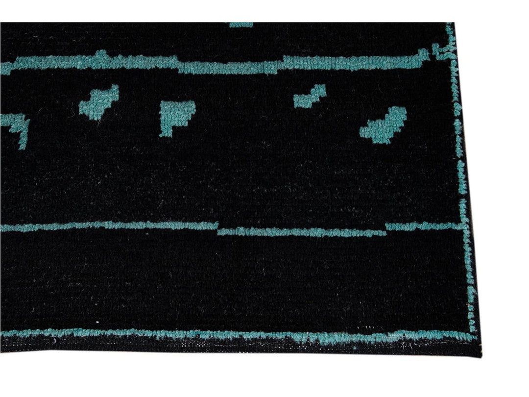 Modern Moroccan Style Wool Runner 3 X 13