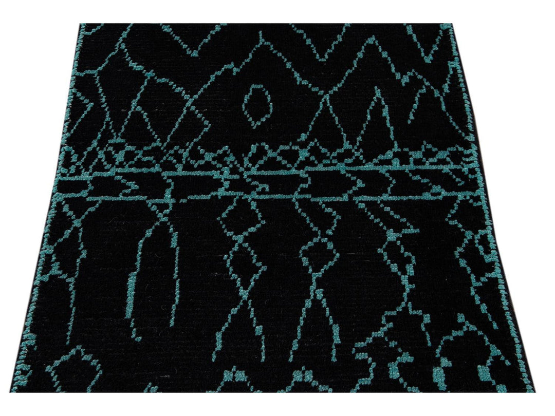 Modern Moroccan Style Wool Runner 3 X 13