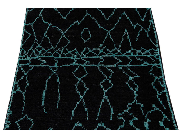 Modern Moroccan Style Wool Runner 3 X 13