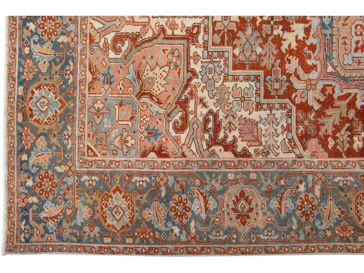 Antique Heriz Wool Rug 8 X 12