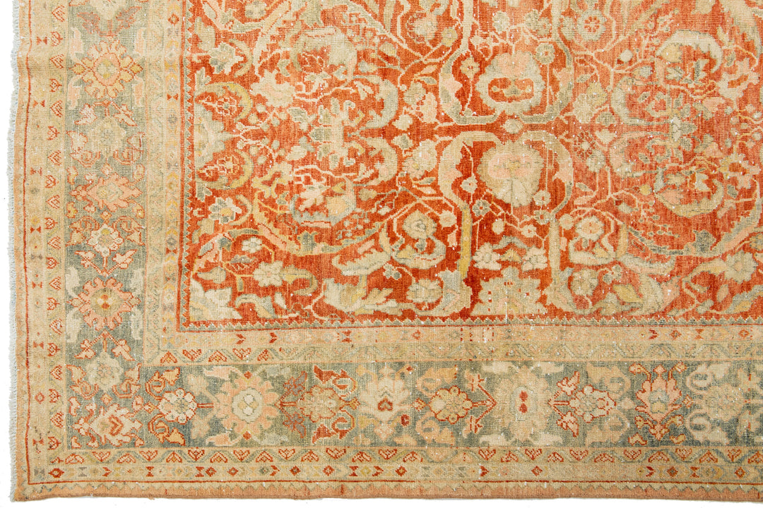 Antique Heriz Wool Rug 9 X 12