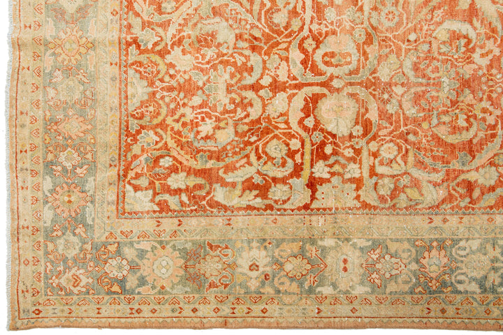 Antique Heriz Wool Rug 9 X 12