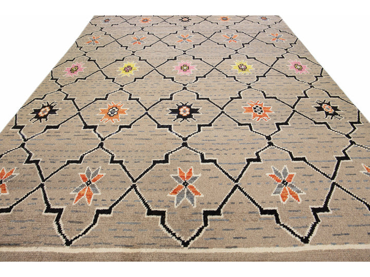 Modern Moroccan Wool Rug 10 X 15