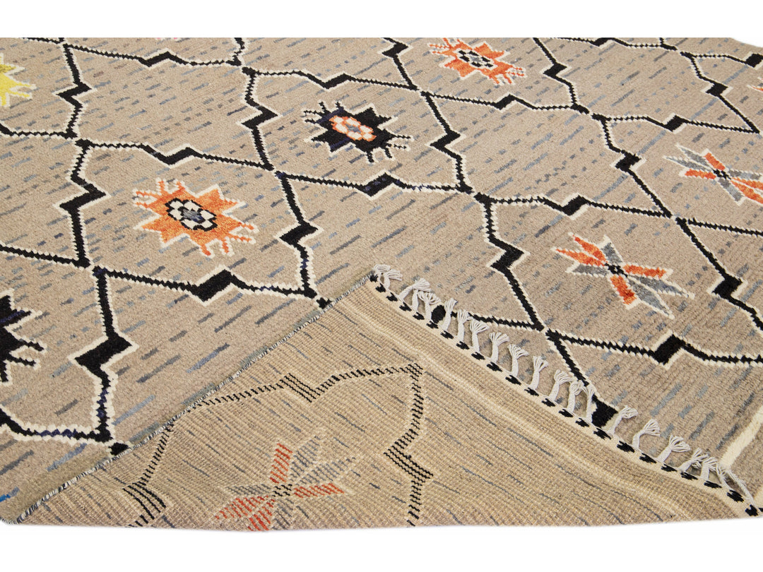 Modern Moroccan Wool Rug 10 X 15