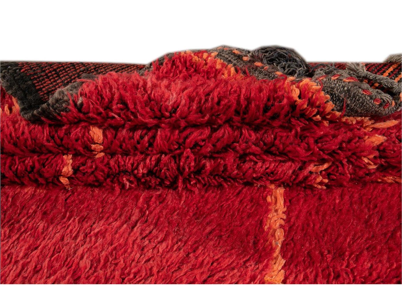Vintage Red Tribal Moroccan Wool Rug, 6 x 9