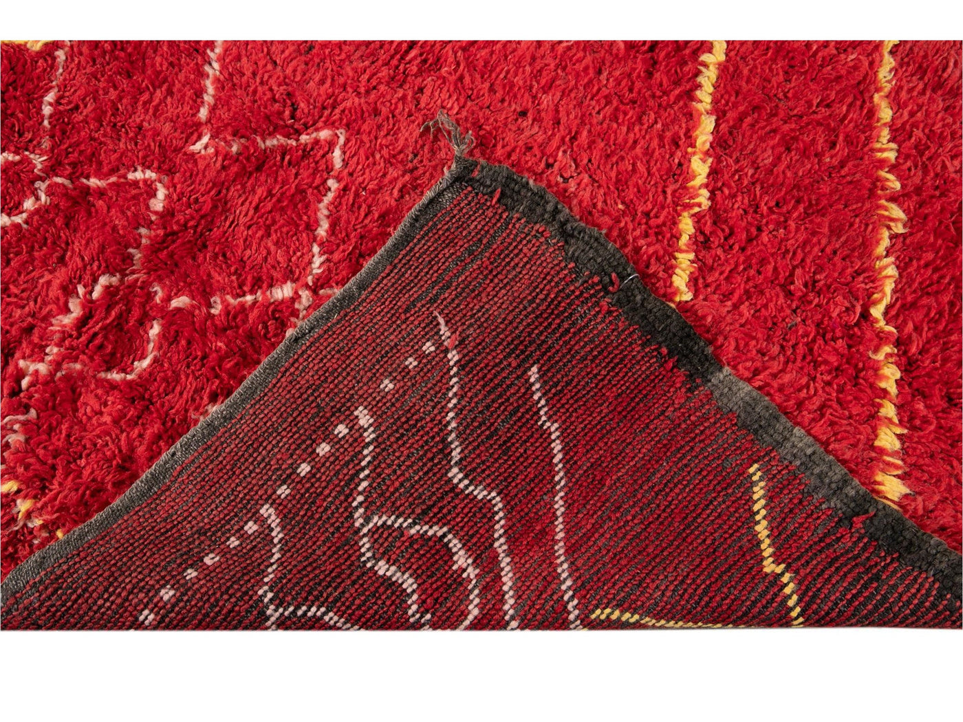 Vintage Red Tribal Moroccan Wool Rug, 6 x 9