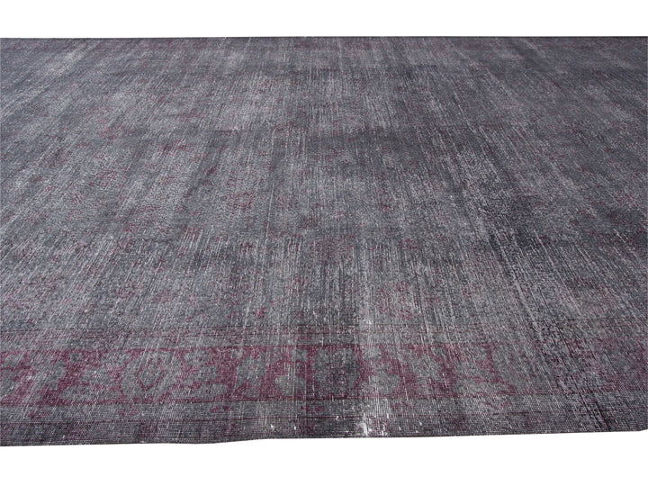 Antique Overdyed Wool Rug 12 X 26