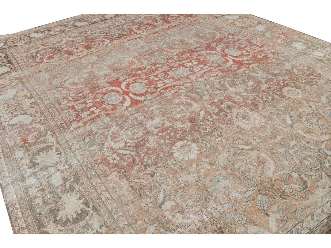 Antique Shabby Chic Mahal Wool Rug 10 X 14
