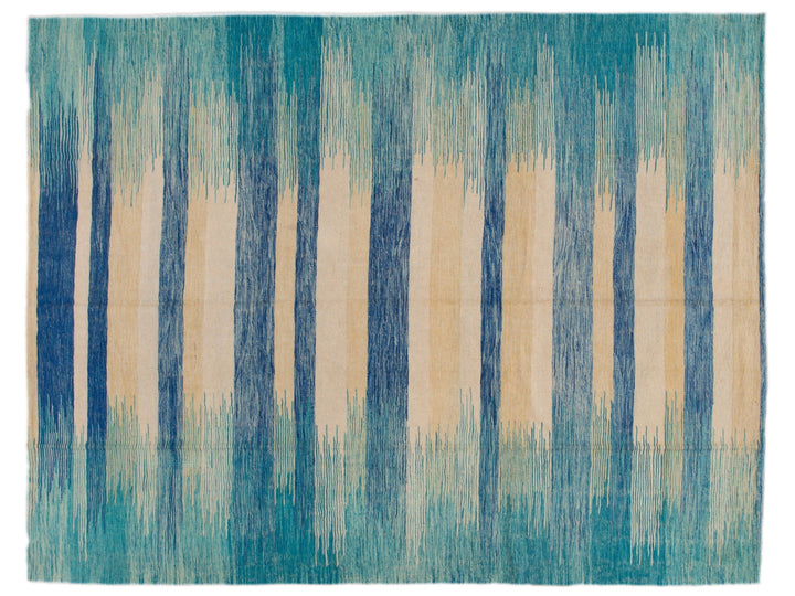 Modern Flat-Weave Wool Rug 9 X 12