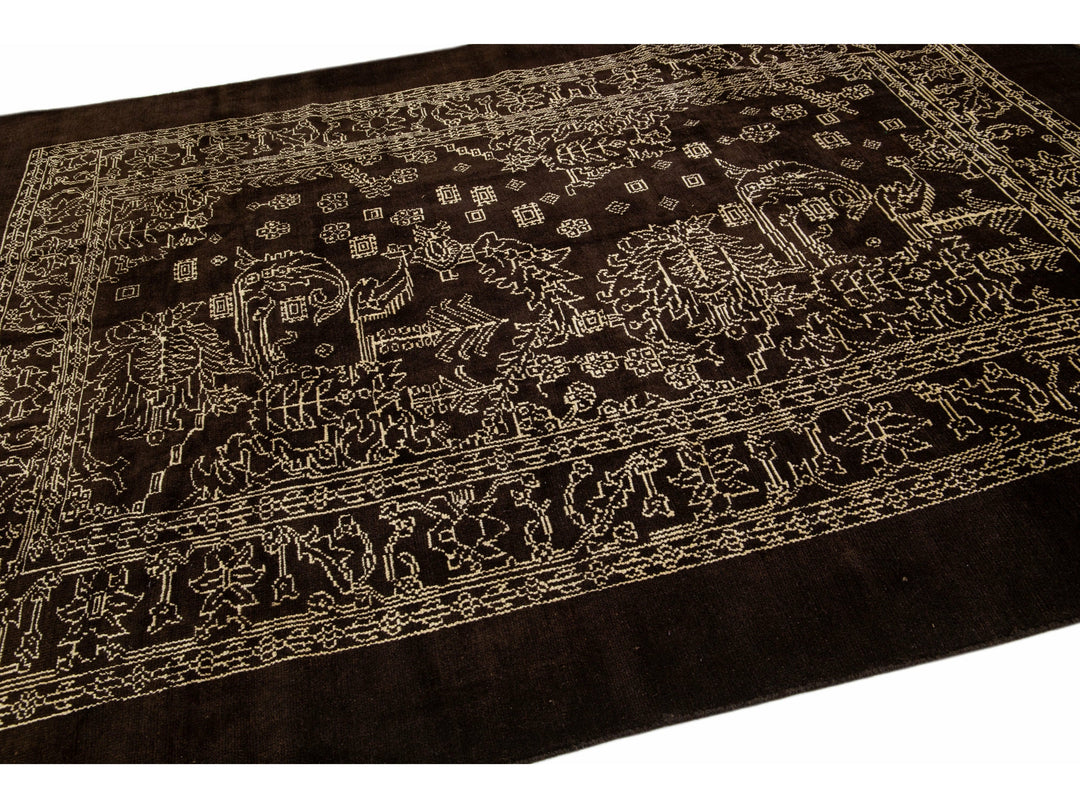 Modern Transitional Revival Wool Rug 7 X 10