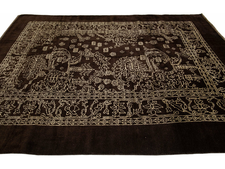 Modern Transitional Revival Wool Rug 7 X 10