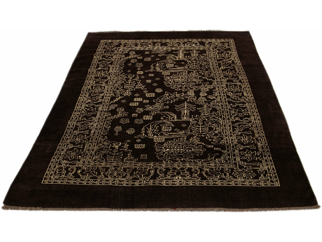 Modern Transitional Revival Wool Rug 7 X 10