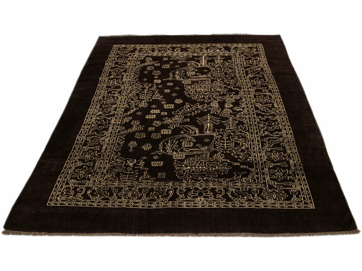 Modern Transitional Revival Wool Rug 7 X 10