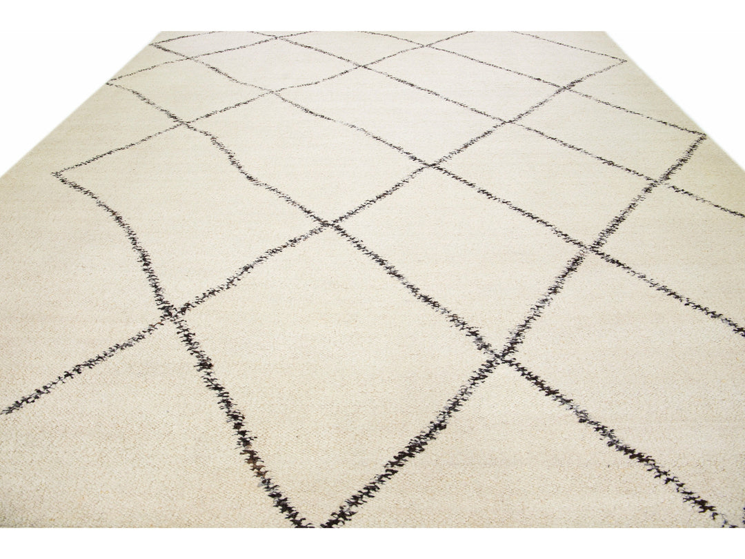 Modern Moroccan Wool Rug 12 X 15