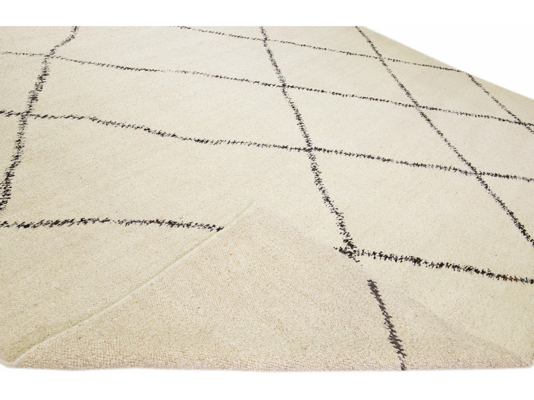 Modern Moroccan Wool Rug 12 X 15