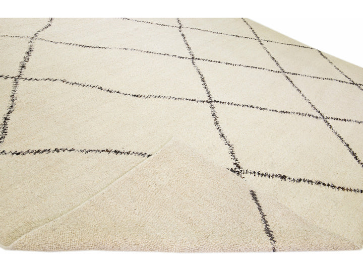 Modern Moroccan Wool Rug 12 X 15