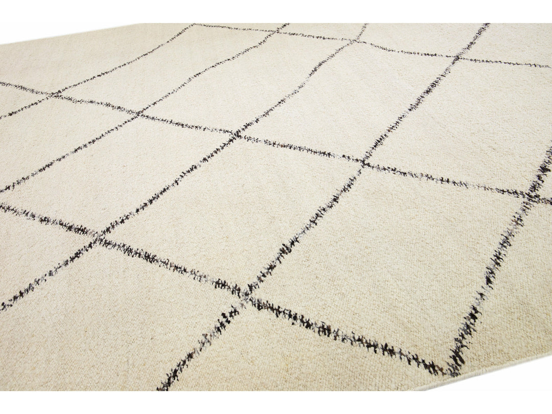 Modern Moroccan Wool Rug 12 X 15
