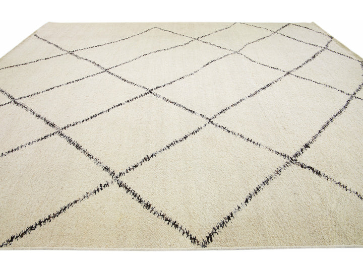 Modern Moroccan Wool Rug 12 X 15