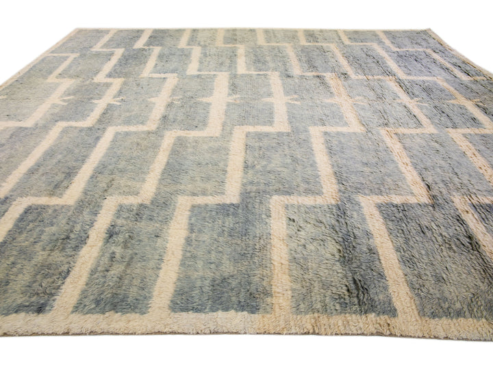 Modern Turkish Tulu Wool Rug 14 X 15