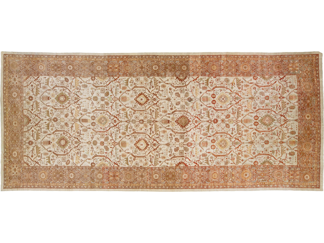 Antique Sultanabad Wool Rug 10 X 22