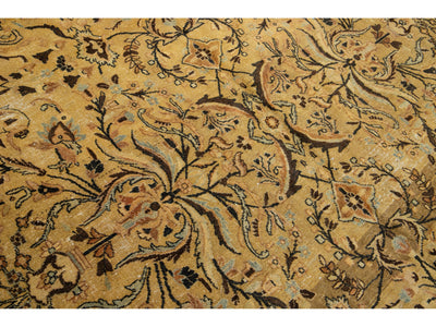 Antique Tabriz Wool Rug 10 X 15