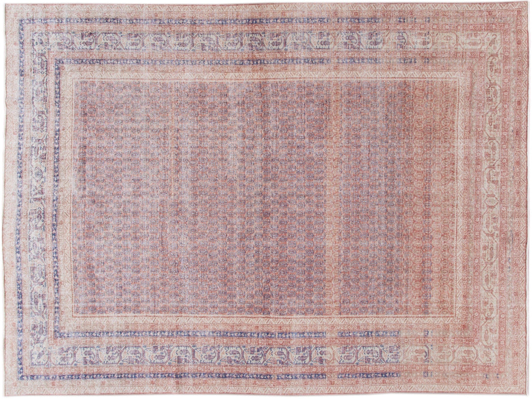Vintage Turkish Deco Wool Rug 10 X 13