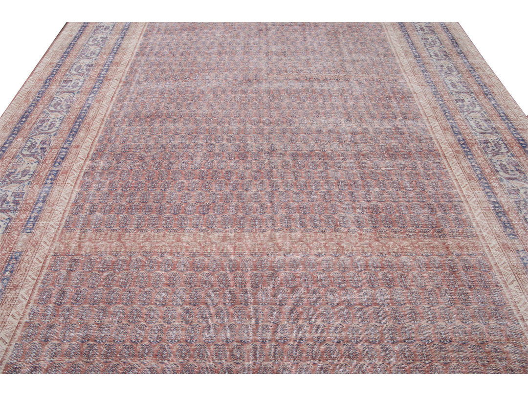 Vintage Turkish Deco Wool Rug 10 X 13