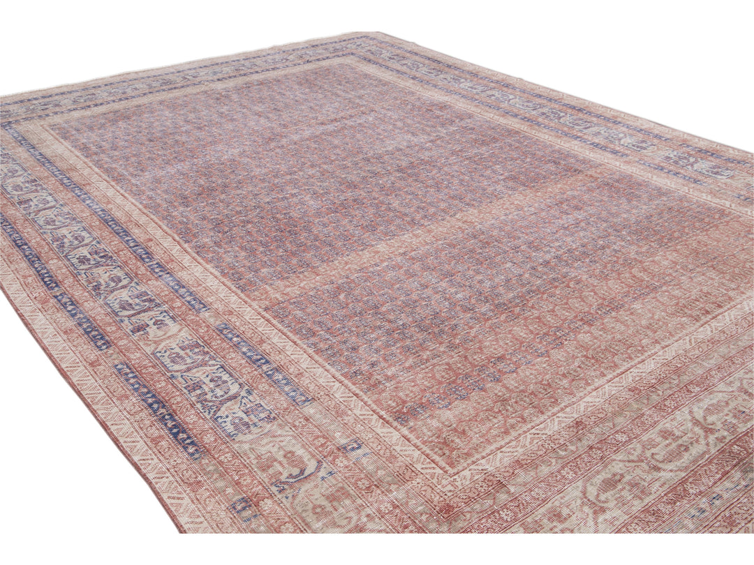 Vintage Turkish Deco Wool Rug 10 X 13
