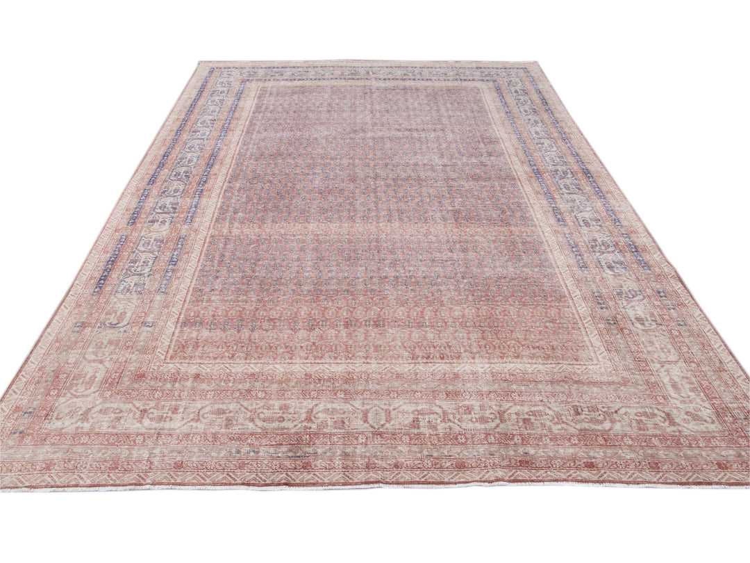 Vintage Turkish Deco Wool Rug 10 X 13