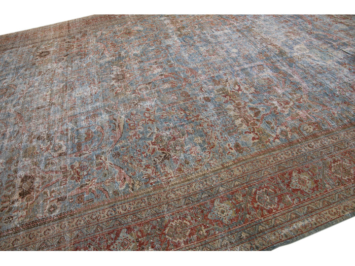 Antique Mahal Wool Rug 12 X 19