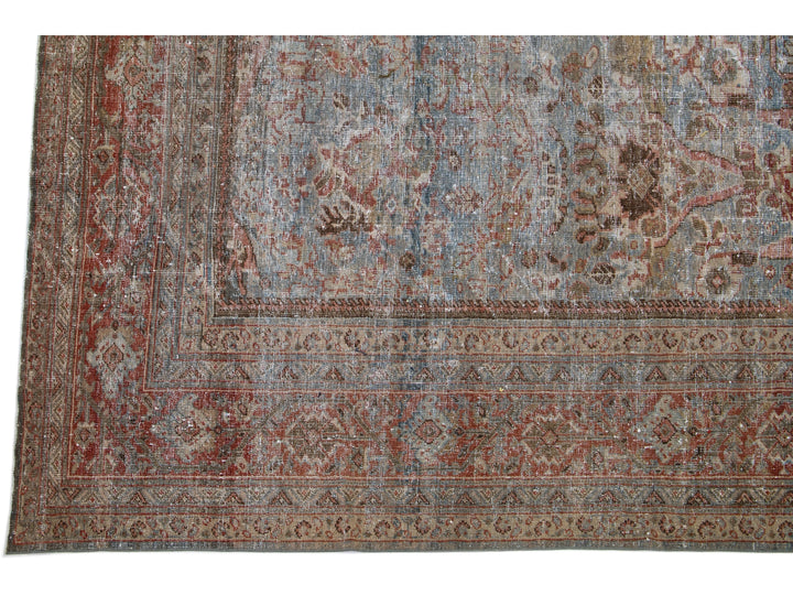 Antique Mahal Wool Rug 12 X 19