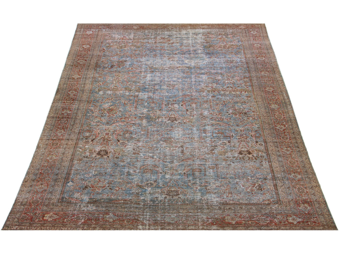 Antique Mahal Wool Rug 12 X 19