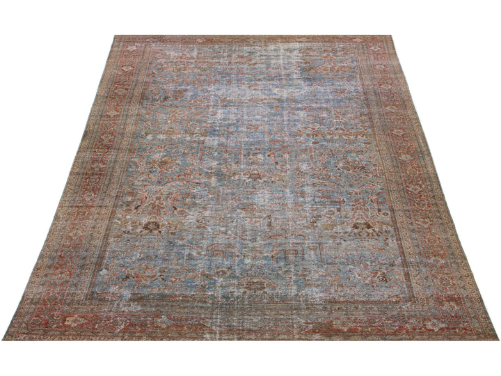 Antique Mahal Wool Rug 12 X 19