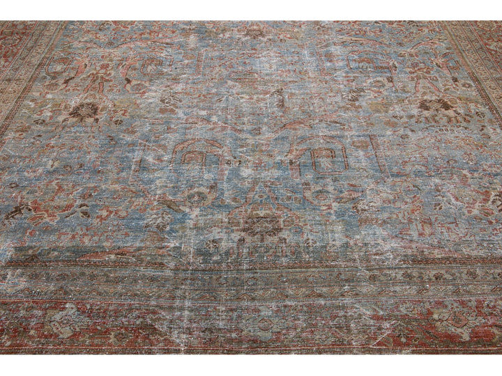 Antique Mahal Wool Rug 12 X 19