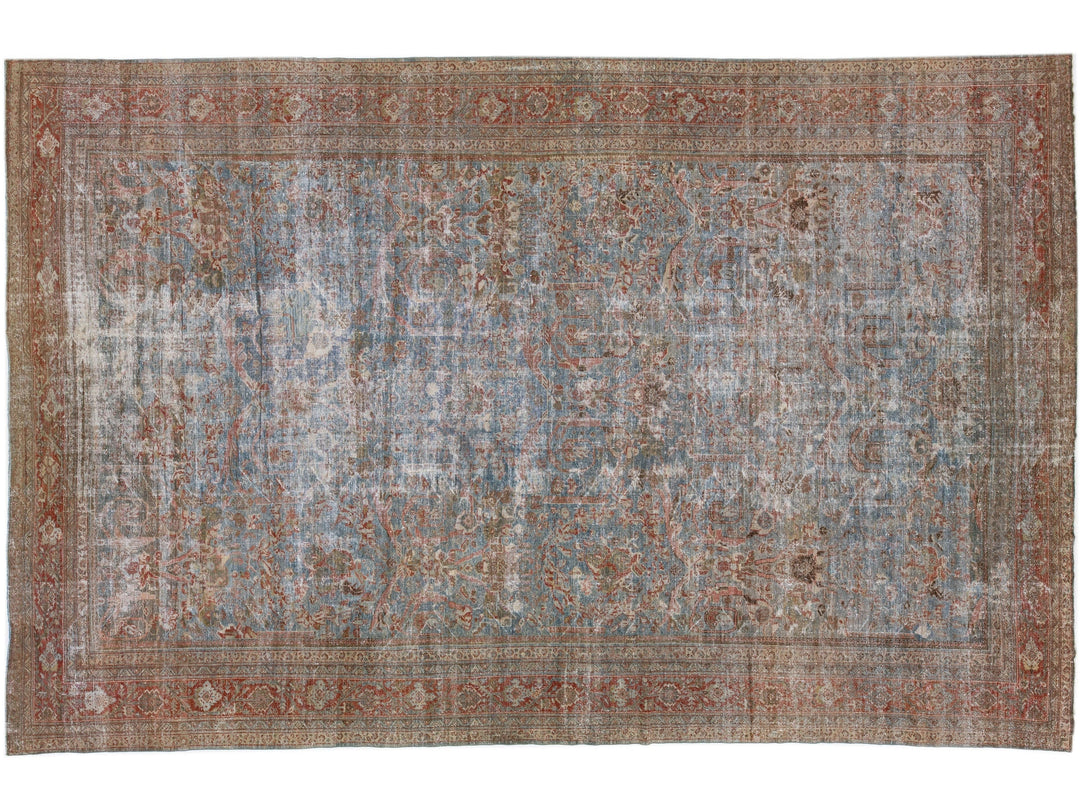 Antique Mahal Wool Rug 12 X 19