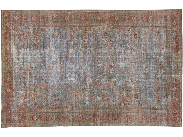 Antique Mahal Wool Rug 12 X 19