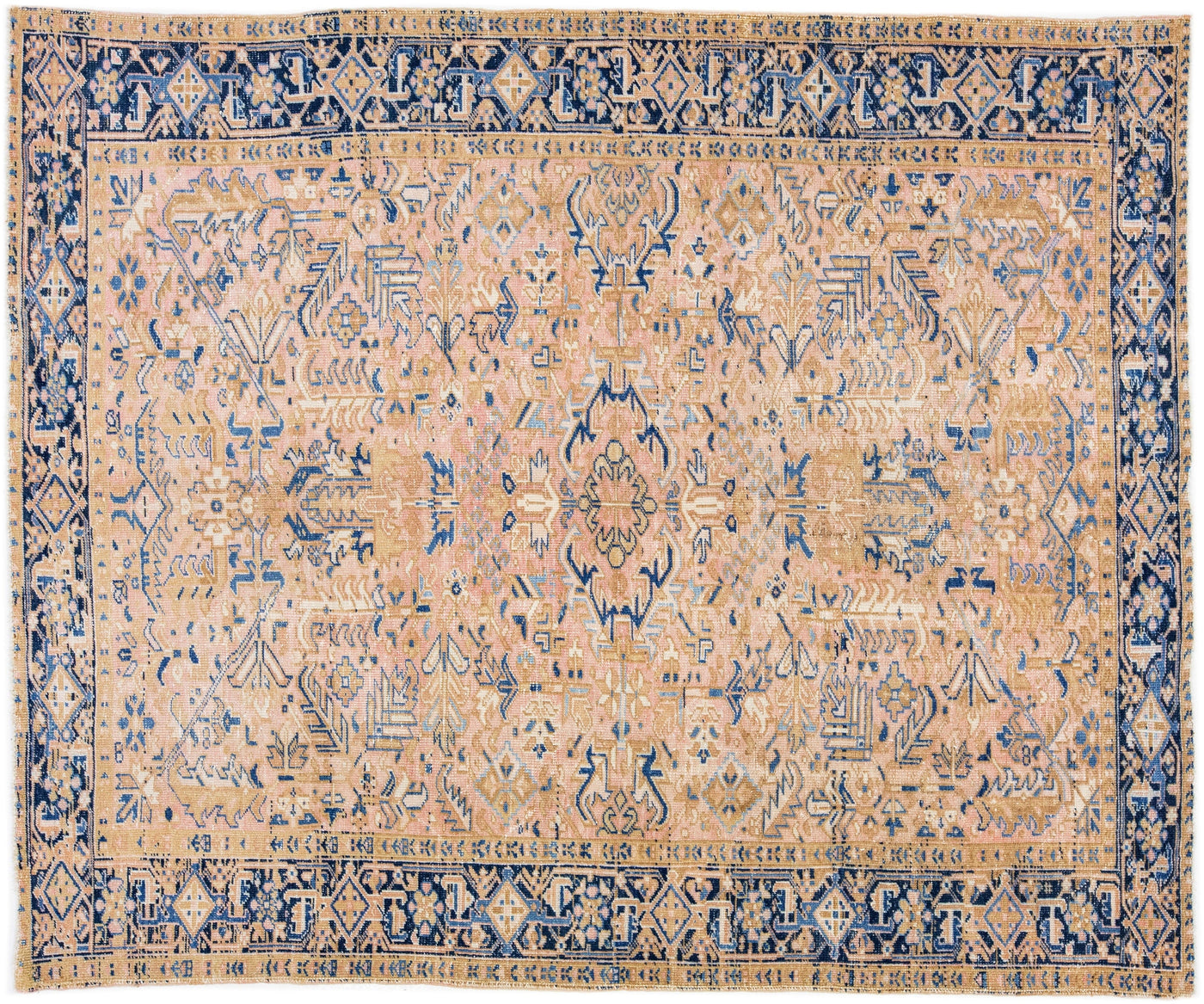 Antique Persian Heriz Wool Rug 8 X 10