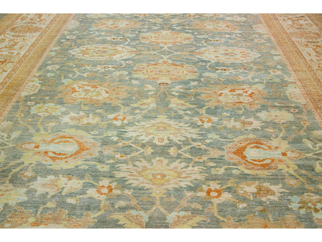Antique Sultanabad Wool Rug 10 X 14
